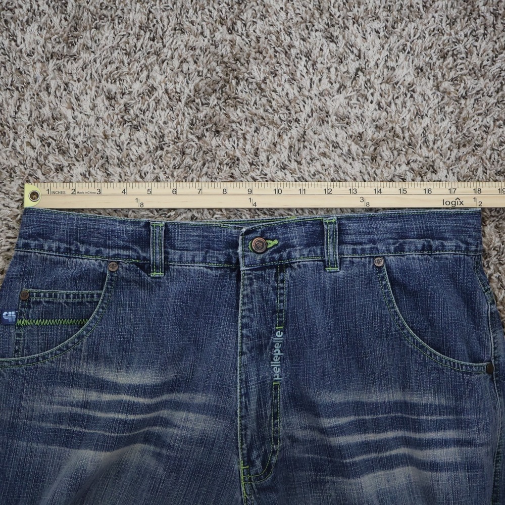 Vintage Y2K Pelle Pelle Baggy Denim‎ Blue Jeans Size 38x34 Waist 36" Inseam 33" - Picture 14 of 16